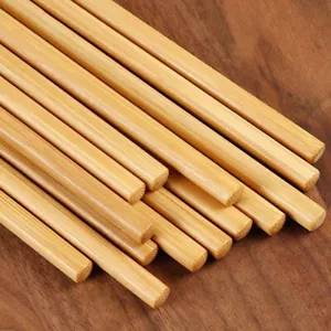 Chopsticks Set (5 Pairs) 9.5" Natural Wooden Chopsticks Reusable, - Picture 1 of 12