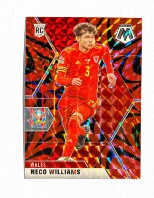 Neco Williams ~ 2021 Panini Mosaic UEFA Euro ~ Reactive Red Prizm Rookie #196 - Image 1 of 2