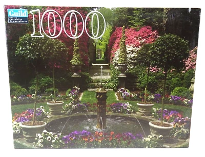 Guild Jigsaw Puzzle Fountain and Garden in Bloom 1000 Pieces 2001 FACTORY SEALED - Image 1 of 4