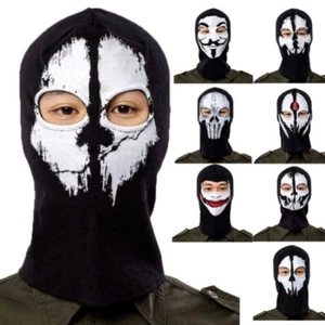 Halloween Fantasmi Teschio Maschera Completa Cosplay Moto Tattico Balaclava Cappuccio - Foto 1 di 24