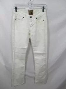 Rich Skinny Womens Jeans 23 White Denim Pockets Embroidery Skinny Cotton Blend - Picture 1 of 11