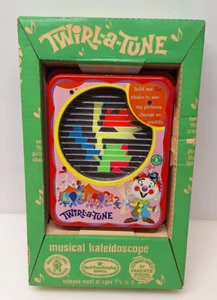 Mattel Twirl-A-Tune Kaleidoscope Optical Viewer Vintage 1965 Tin Litho Toy w Box - Bild 1 von 12