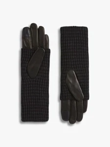 AllSaints Stripe Black Leather Gloves . Size XS. Cost £89 - Picture 1 of 19
