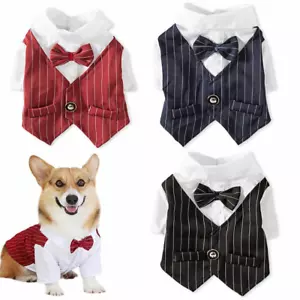 Vestiti per cani abito da sposa camicia formale per cani di piccola taglia papillon smoking vestito per animali domestici; - Foto 1 di 25