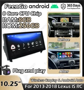 10.25" Android Car radio Upgrade stereo Carplay GPS For Lexus IS250 IS300 RC300 - Bild 1 von 24
