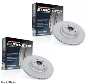 NEW PAIR POWERSTOP EBR1642EVC Volvo 2016-2020 Power Stop Coated Brake Rotors - Picture 1 of 10