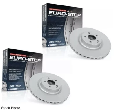 NEW PAIR POWERSTOP EBR1642EVC Volvo 2016-2020 Power Stop Coated Brake Rotors - Image 1 of 4