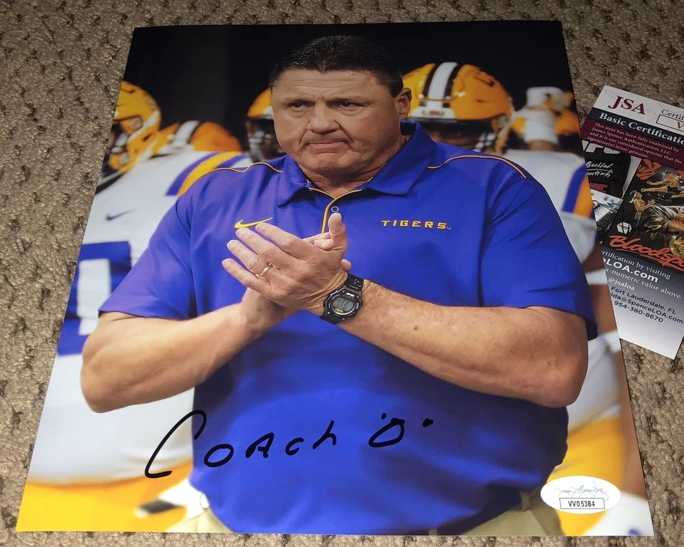 COACH O SIGNED 8X10 PHOTO JSA LSU TIGERS FOOTBALL AUTO AUTOGRAPH ED ORGERON  - Image 1 of 1