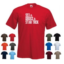 'Sex & Drugs & Star Trek' Funny Men's Trekkie Custom Gift T-shirt 