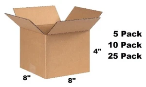 Lot of 8x8x4 Cardboard Paper Box Mailing Packing Shipping Box Corrugated Carton - Picture 1 of 2