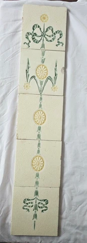 ELEGANT ART NOUVEAU PERIOD ANTIQUE TILE PANEL (A) Cover