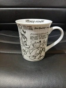 Disney Mickey Mouse Sketch Book Cup Mug Collectible Black & White - Picture 1 of 7