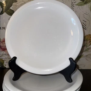 "Juego de 5 platos de cena con borde de porcelana blanca maciza de caja y barril de 10 5/8""" - Imagen 1 de 5