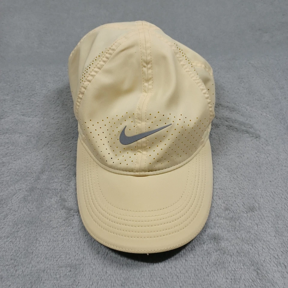 Nike Hat Adult Yellow OSFM Featherlight Dri Fit Running Activewear Lightweight - Image 1 of 4