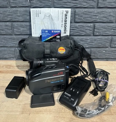 Panasonic Palmcorder IQ PV-IQ205D VHS-C Camcorder Charger Cords Manual Bag Works - Image 1 of 4