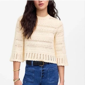 Madewell Pullover T-Shirt mit gewelltem Besatz sand neutral Gr. S neu mit Etikett Beachy Coastal - Bild 1 von 13