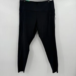 Danskin Leggings Damen XL NEU schwarz hoher Bund angeraut Stretch Taschen Active - Bild 1 von 13