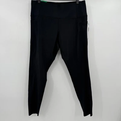 Danskin Leggings Women XL NEW Black High Rise Brushed Stretch Pockets Active - Image 1 of 4