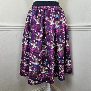 Unique Vintage Gremlins Purple Swing Skirt XL UK 18 BNWT - Picture 1 of 13