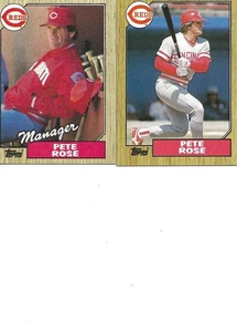 2 1987 Topps Star Reds Pete Rose tarjeta regular y tarjeta de gerente - Imagen 1 de 1