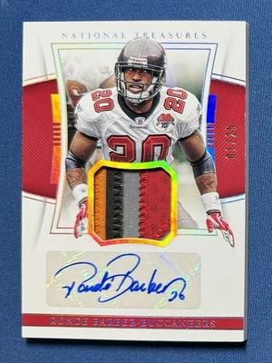 Panini National Treasures Ronde Barber 2019 parche de 4 colores automático 1/25 Bucs MS-RB Foto 1 de 2