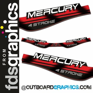 Kit de calcomanías/pegatinas envolventes motor fueraborda Mercury 9.9hp 4 tiempos (1997) - Imagen 1 de 1