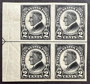 US 1923 Sc# 611 Arrow Line Block MH OG Warren Harding Memorial - Picture 1 of 2