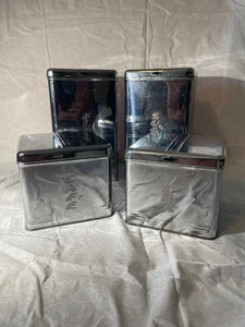 Vintage Mid Century MCM Queen Pantry Canister set of 4 Chrome (249) - Picture 1 of 3