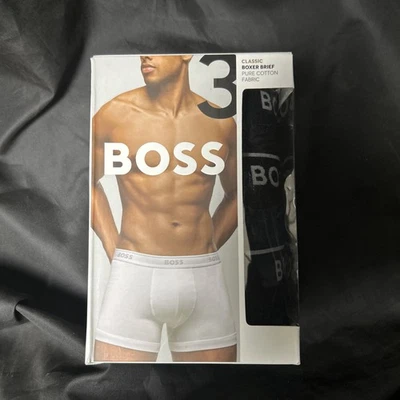 Paquete de 3 calzoncillos boxer clásicos Hugo Boss para hombre talla XL algodón negro nuevo en caja Foto 1 de 3