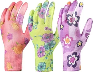 3 Paar Gartenhandschuhe für Damen, atmungsaktiv nitrilbeschichtet Gartenarbeit Arbeitshandschuhe - Bild 1 von 6