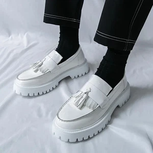 Zapatos informales mocasines sin cordones con borlas redondas y suela gruesa talla grande 38-46 - Imagen 1 de 26