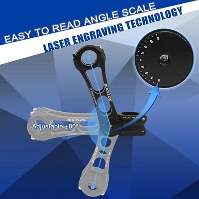 Bike Stem Adjustable 80 Degree 110-145mm 25.4/31.8mm-Handlebar MTB/Road& - Image 1 of 4