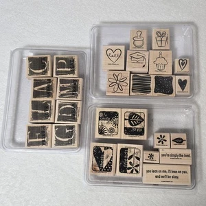 Stampin' Up! 3 Stamp Sets Words, Sayings, Special Event Images (2004 & 2006) - Picture 1 of 11
