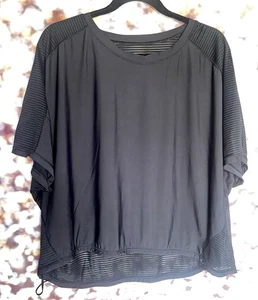 Gently Used Lululemon Lean In Short Sleeve T-shirt Black Size 10 - Picture 1 of 10