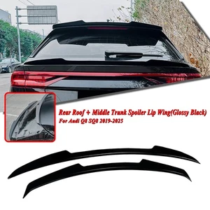 Rear Trunk Spoiler Splitter Wing Body Kit For Audi Q8 SQ8 2019-2025 2022 Black - Picture 1 of 12