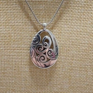Brighton Silver Plated Necklace Swirl Design Drop Pendant Mingle swirl - Picture 1 of 4