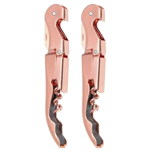 2pz Apribottiglie Vino 5" Cameriere Cavatappi Apribottiglie Vino Rosso per Cameriere Oro Rosa - Foto 1 di 6