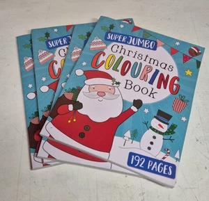 Tallon International Christmas Super Jumbo Colouring Book 4 PACKS - Picture 1 of 8