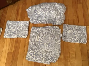 Brooklinen 4-teiliges Queen Size Lakenset 100 % Baumwolle Kontur & Fluss Lavendel Weiß - Bild 1 von 17
