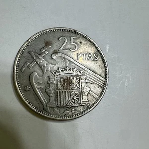 1957 SPAIN 5 PESETA COIN (71 ON STAR) - sold as is - Picture 1 of 8