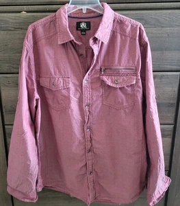 Top morado delantero con botones Rock & Republic, 2 bolsillos delanteros y cremallera, talla L - Imagen 1 de 5