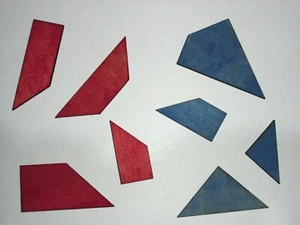 Legespiel, das verflixte Quadrat und Rakete aus Holz, Lege-Puzzles je 4 Teile - Bild 1 von 8