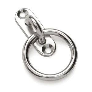 Ovale Ösenplatte mit Ring 5 6 8 9 mm A2 304 Edelstahl Terrassenplatte Auflage Auge - Bild 1 von 3