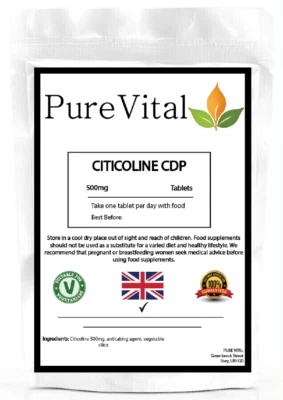 Citicoline CDP 500mg Tablets | Cognitive Function & Memory Support | PureVital