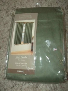 NIP Home Trends 2 Chino Panels Cilantro Green 80 x 63" - Picture 1 of 3