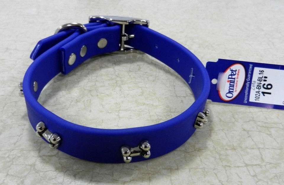 ZETA - COLLAR PERRO DISEÑO / 16 PULGADAS COLOR AZUL / ETIQUETA COLGANTE GRATIS 102A-BN Foto 1 de 1