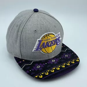 NEW ERA Los Angeles Lakers Hat 9FIFTY NBA Snapback Gray Purple Cap Stretch - Picture 1 of 9