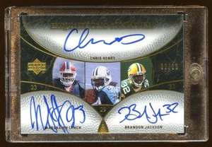 2007 EXQUISITE TRIPLE RC AUTO #D /20 MARSHAWN LYNCH / BRANDON JACKSON / HENRY ! - Picture 1 of 1