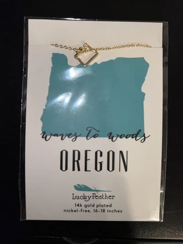 New: Oregon State 14k Gold Plated Necklace  16 - 18 inches - A Cover