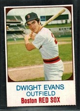 1975 HOSTESS BASEBALL BOSTON RED SOX DWIGHT EVANS HAND-CUT CARD #2 EX-MT CLEAN!